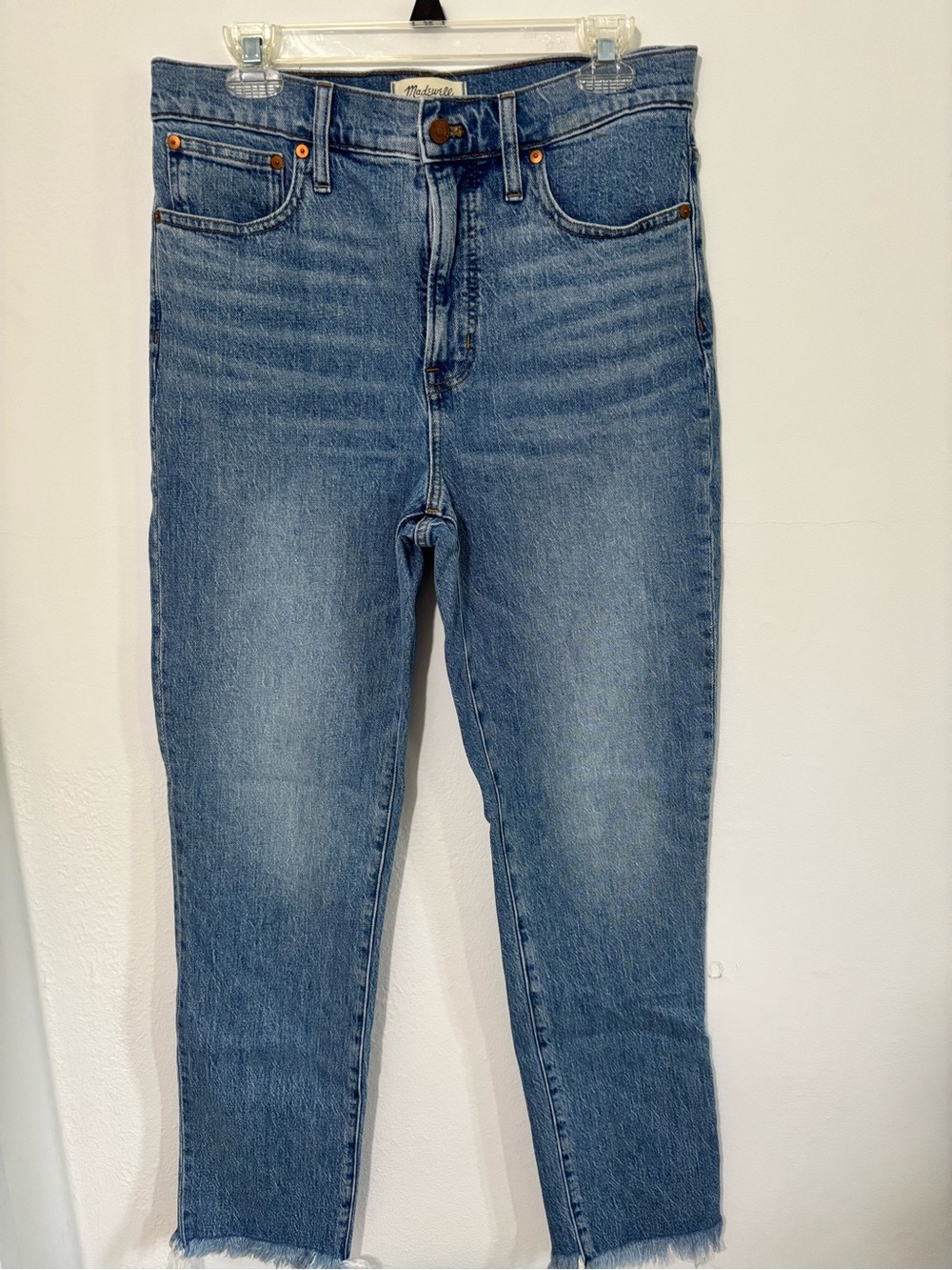 Madewell The Perfect Vintage High-Rise Straight-Leg Blue Denim Jeans